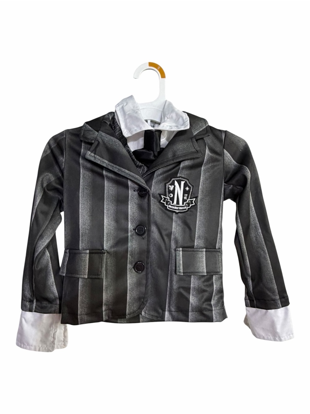 Small Wednesday Addams Nevermore Academy Halloween Costume Jacket & Vest Top New